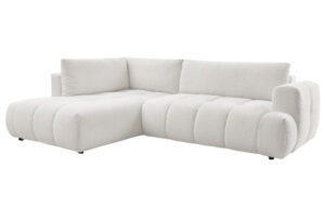 Bobochic Paris Bílá bouclé rozkládací pohovka Fuji 282 cm