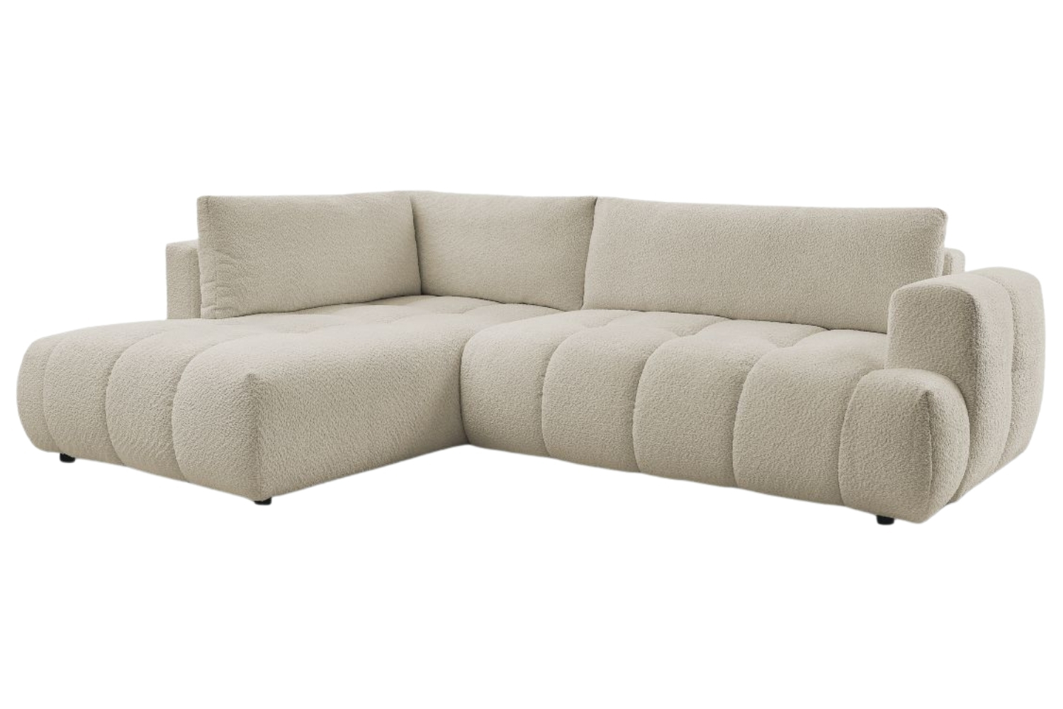 Bobochic Paris Béžová bouclé rozkládací pohovka Fuji 282 cm