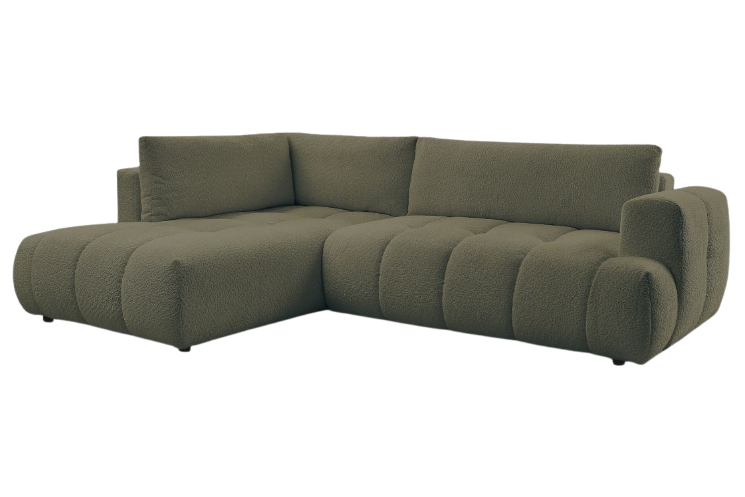 Bobochic Paris Zelená bouclé rozkládací pohovka Fuji 282 cm