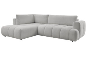 Bobochic Paris Světle šedá bouclé rozkládací pohovka Fuji 282 cm