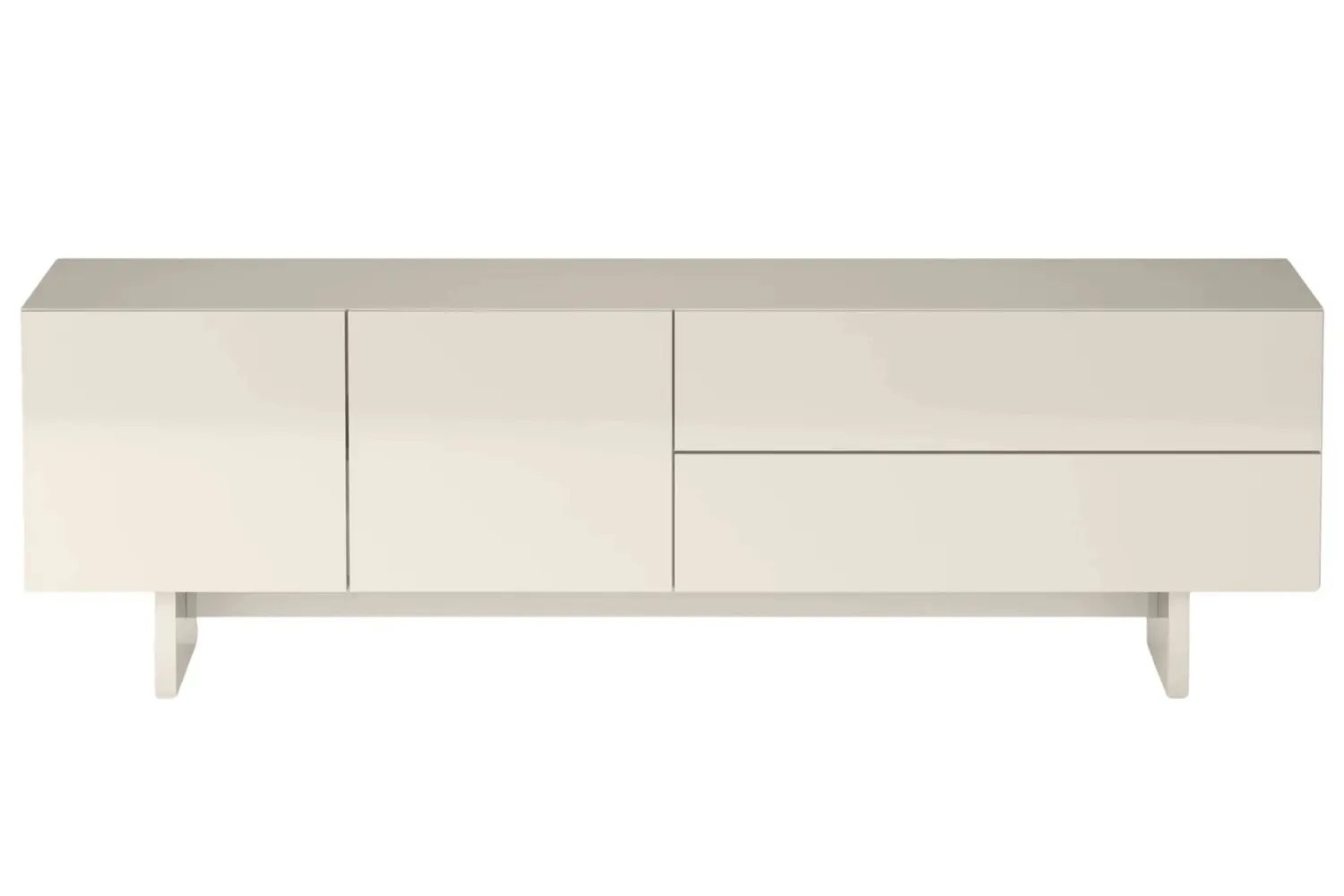 NovaNook Lesklý béžový TV stolek Glam 160 x 38 cm