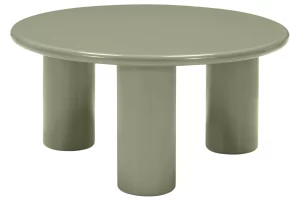 NovaNook Lesklý zelený konferenční stolek Lecrel ⌀80 cm