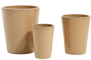 Kave Home Set tří béžových zahradních květináčů Home Rotja ⌀ 26/35/47 cm