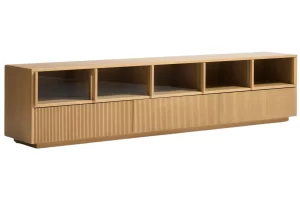 Kave Home Dubový TV stolek Helvine 242 x 40 cm