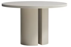 Kave Home Krémový lakovaný jídelní stůl Nealy Ø120 cm