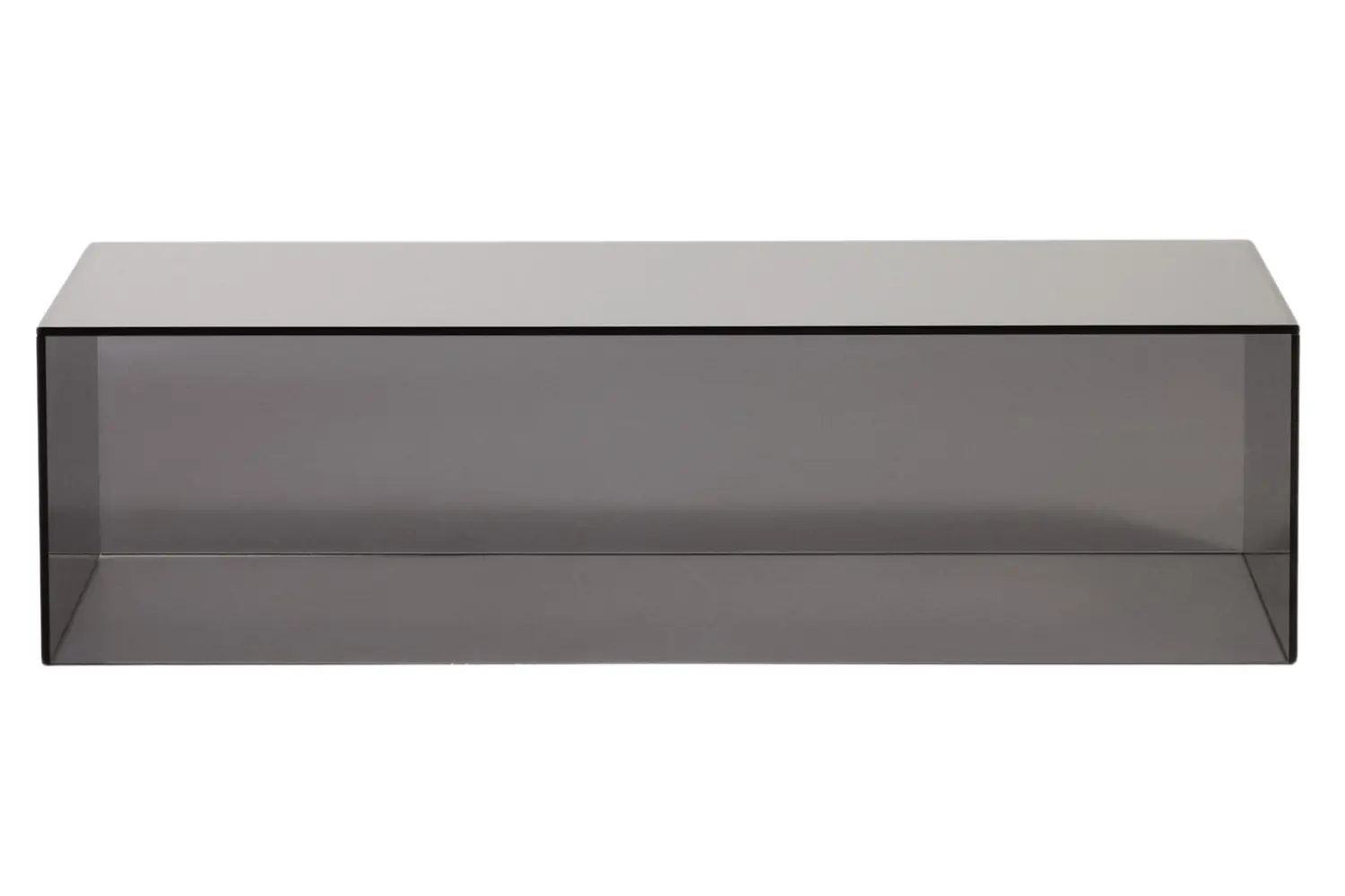 Kave Home Tmavě šedý skleněný konferenční stolek Orlia 110 x 50 cm