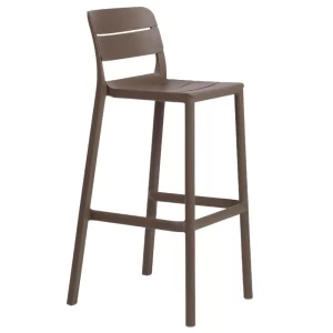 Nardi Hnědá plastová barová židle Cassia 76 cm