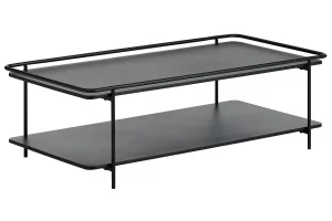 Unique Furniture Černý kovový konferenční stolek Yuba 110 x 55 cm
