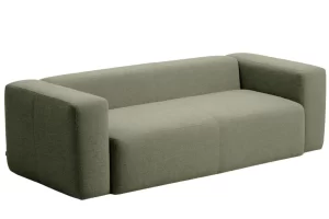 Kave Home Zelená trojmístná pohovka Blok 240 cm