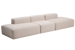 Kave Home Béžová čtyřmístná pohovka Blok 380 cm