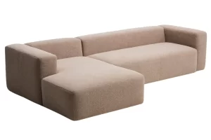 Kave Home Hnědá rohová pohovka Blok 330 cm