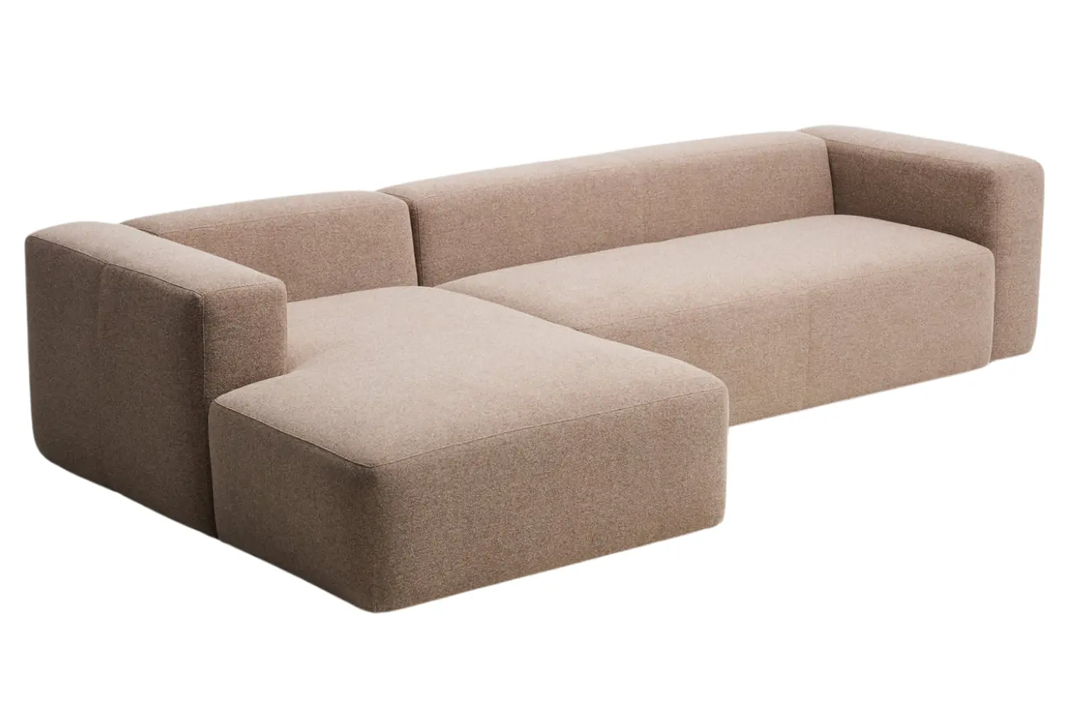 Kave Home Hnědá rohová pohovka Blok 330 cm