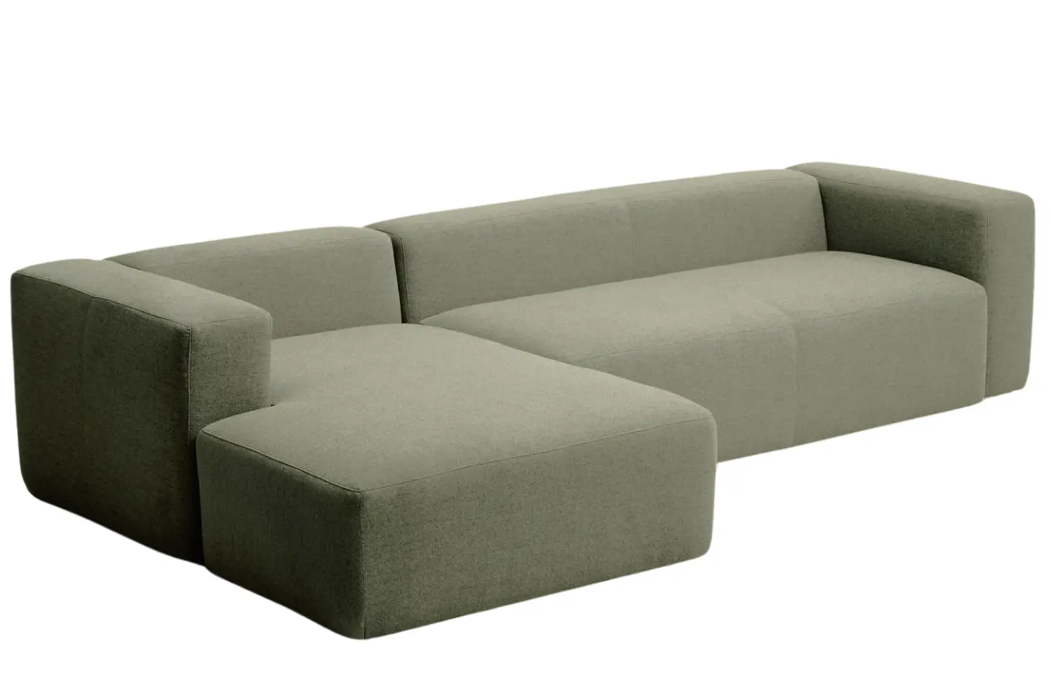 Kave Home Zelená rohová pohovka Blok 330 cm