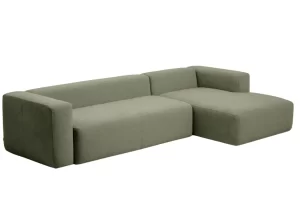 Kave Home Zelená rohová pohovka Blok 330 cm