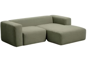 Kave Home Zelená rohová pohovka Blok 240 cm