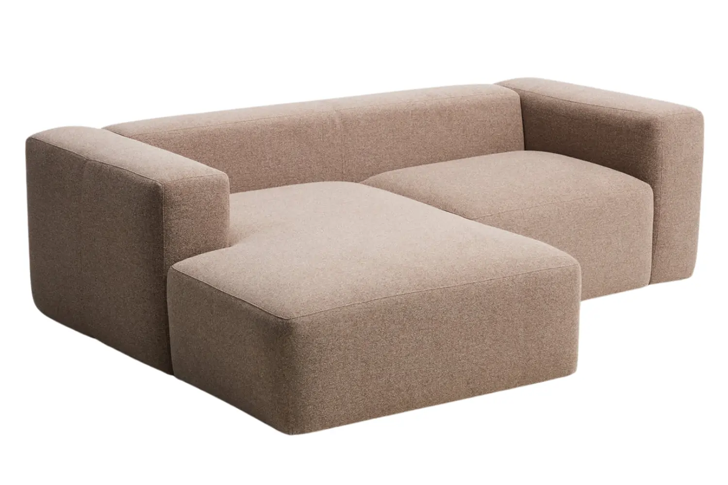 Kave Home Hnědá rohová pohovka Blok 240 cm