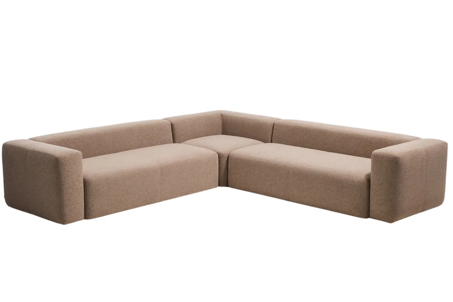 Kave Home Hnědá rohová pohovka Blok 320 x 320 cm