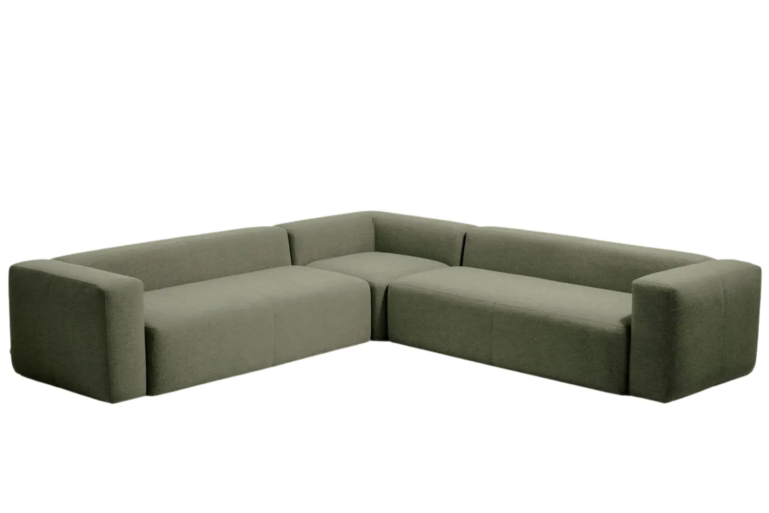 Kave Home Zelená rohová pohovka Blok 320 x 320 cm