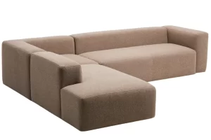 Kave Home Hnědá rohová pohovka Blok 320 cm