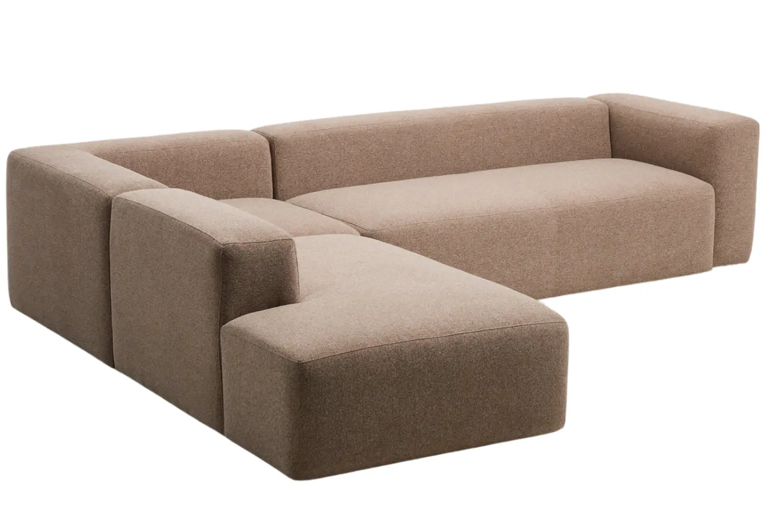 Kave Home Hnědá rohová pohovka Blok 320 cm