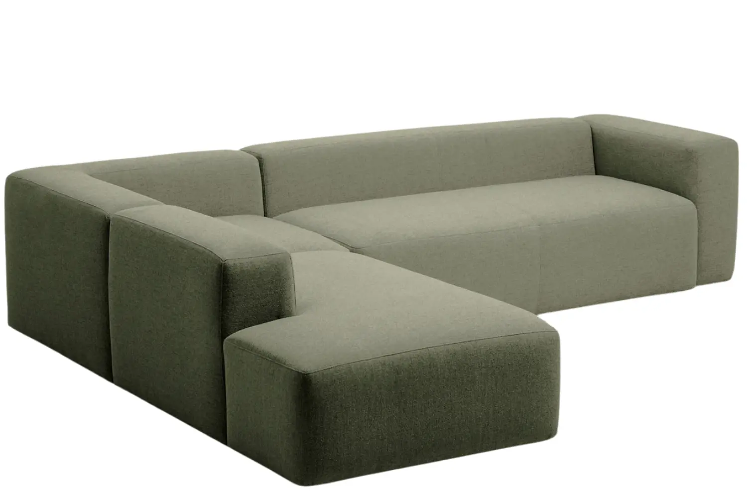 Kave Home Zelená rohová pohovka Blok 320 cm