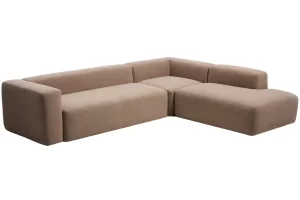 Kave Home Hnědá rohová pohovka Blok 320 cm