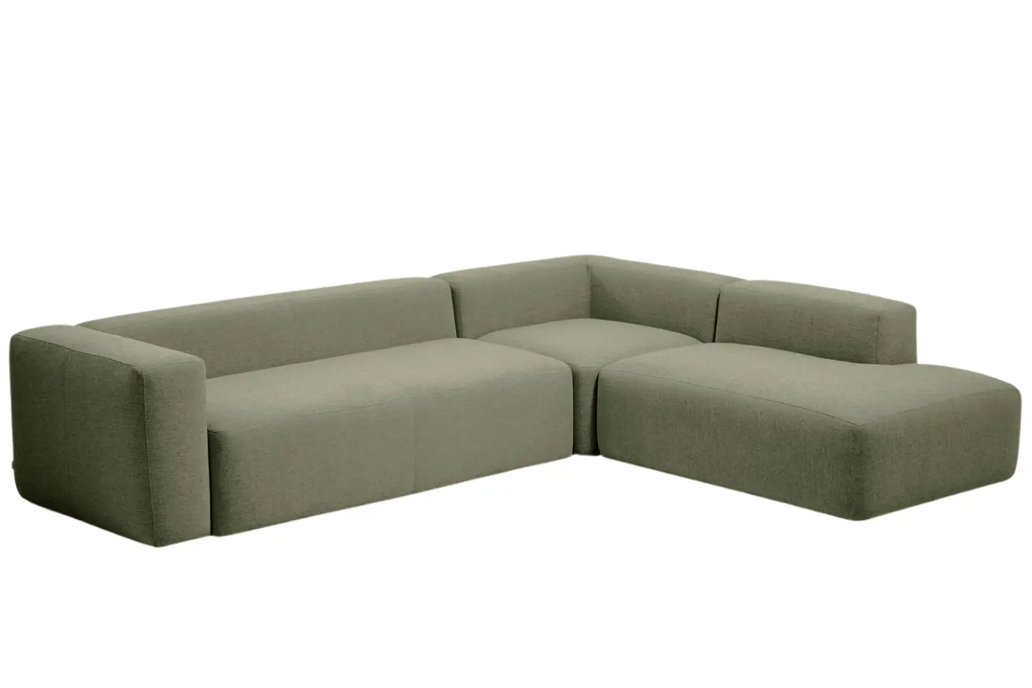 Kave Home Zelená rohová pohovka Blok 320 cm