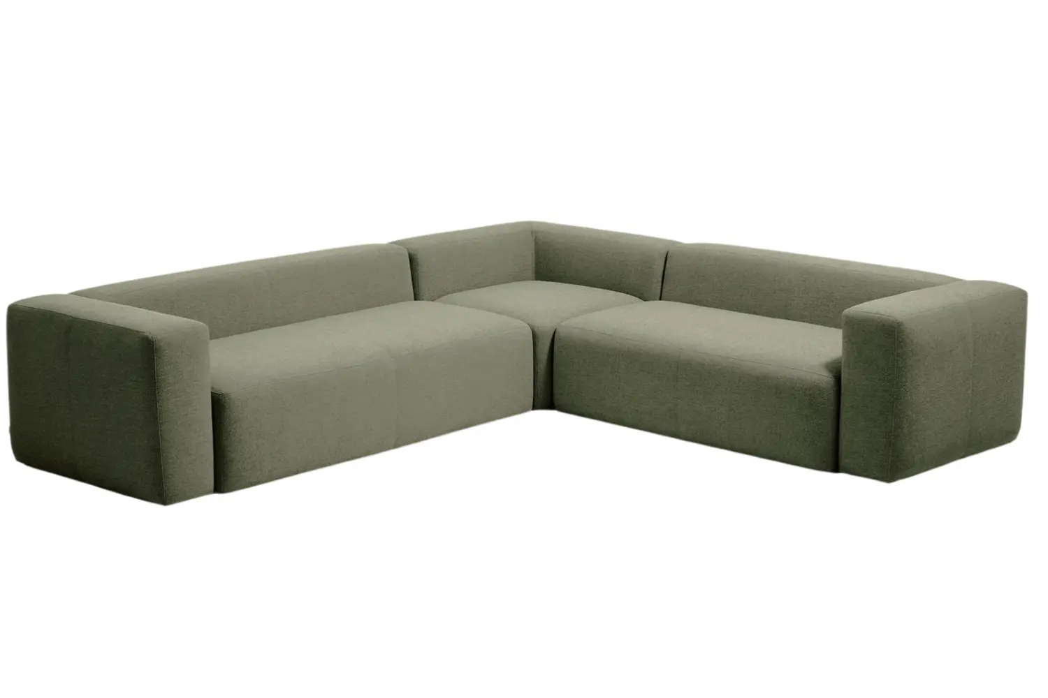 Kave Home Zelená rohová pohovka Blok 320 x 290 cm