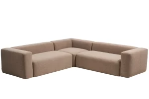Kave Home Hnědá rohová pohovka Blok 290 x 290 cm