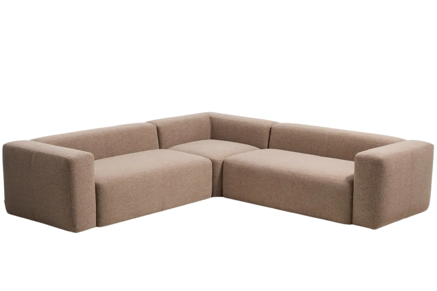 Kave Home Hnědá rohová pohovka Blok 290 x 290 cm