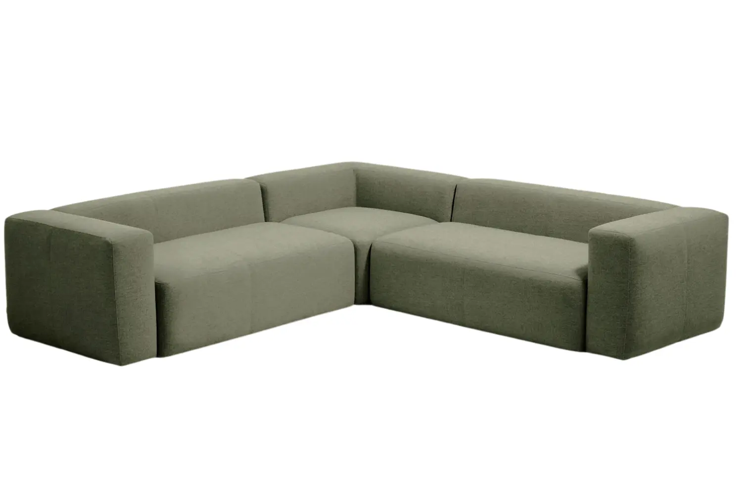 Kave Home Zelená rohová pohovka Blok 290 x 290 cm