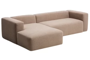 Kave Home Hnědá rohová pohovka Blok 300 cm