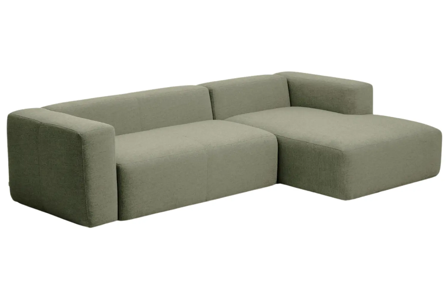 Kave Home Zelená rohová pohovka Blok 300 cm