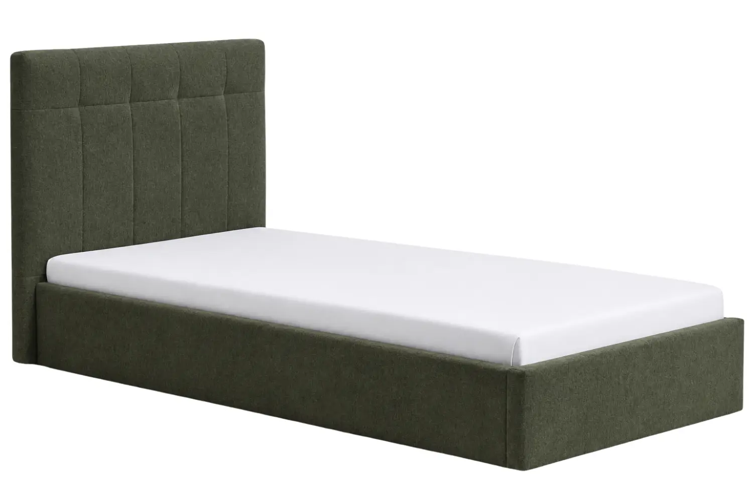 Kave Home Zelená jednolůžková postel Darnela 90 x 200 cm s úložným prostorem