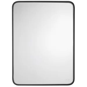 Nova Luce Černé závěsné zrcadlo s LED osvětlením Iria 80 x 60 cm