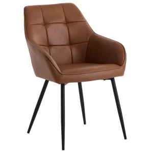 Unique Furniture Hnědá koženková jídelní židle Nolan