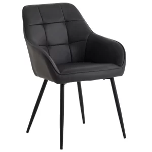 Unique Furniture Tmavě šedá koženková jídelní židle Nolan