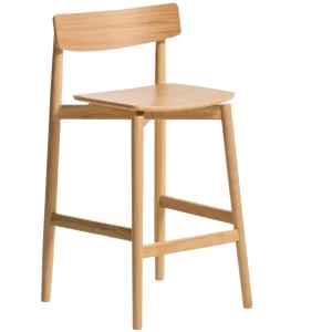 Kave Home Dřevěná barová židle Evera 66 cm s opěradlem