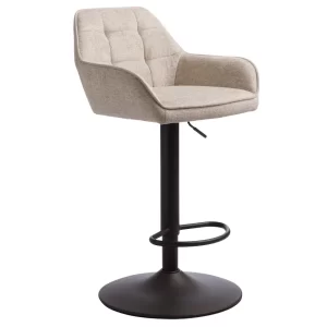 Unique Furniture Béžová čalouněná otočná barová židle Nolan 74-89 cm