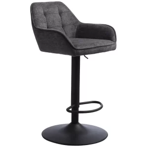 Unique Furniture Šedá čalouněná otočná barová židle Nolan 74-89 cm