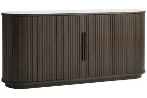 Unique Furniture Tmavá dubová komoda Enna 165 x 45 cm s keramickou deskou