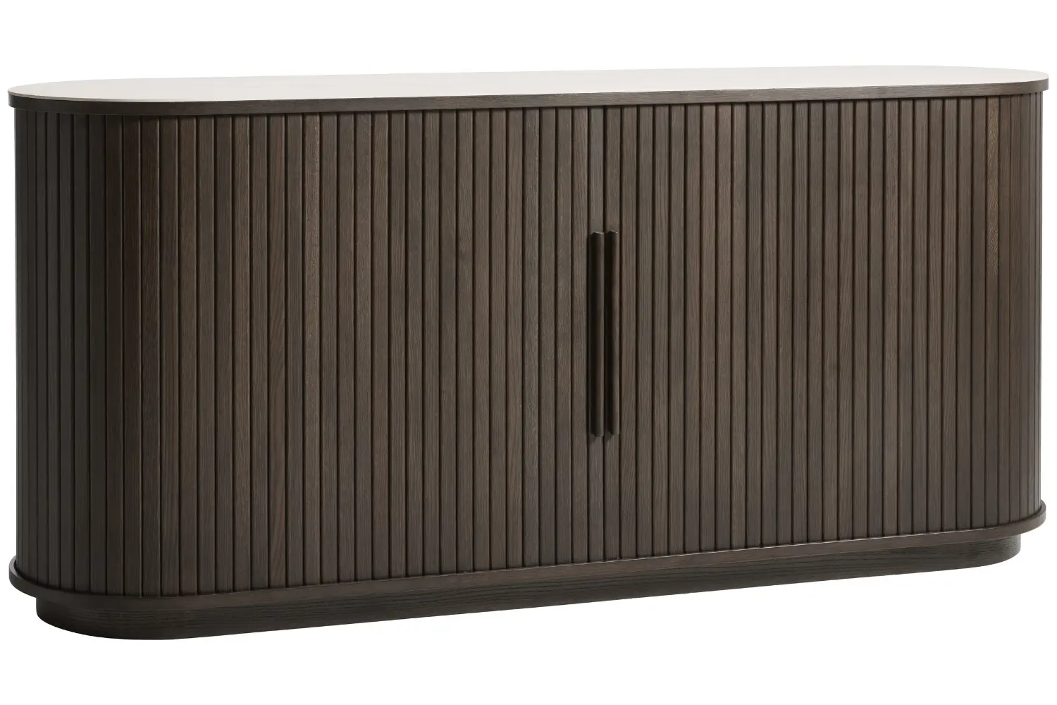 Unique Furniture Tmavá dubová komoda Enna 165 x 45 cm s keramickou deskou