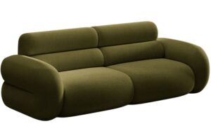 Micadoni Zelená bouclé trojmístná pohovka Neo 220 cm