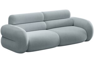 Micadoni Světle modrá bouclé trojmístná pohovka Neo 220 cm
