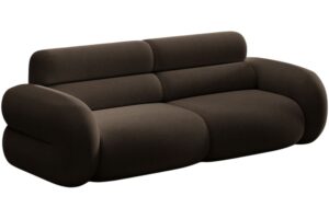 Micadoni Hnědá bouclé trojmístná pohovka Neo 220 cm