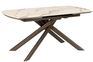 Bizzotto Hnědý zahradní rozkládací stůl Joakim 160/240 x 90 cm s keramickou deskou