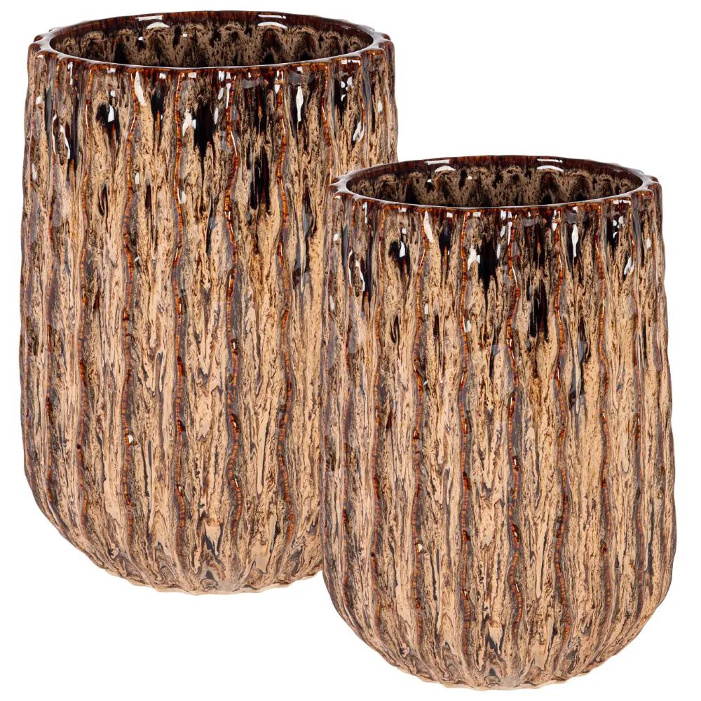 Bizzotto Set dvou bronzových zahradních květináčů Chainat Ø32/46 cm