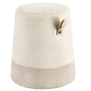 Bizzotto Béžový čalouněný puf Deva Ø39 cm