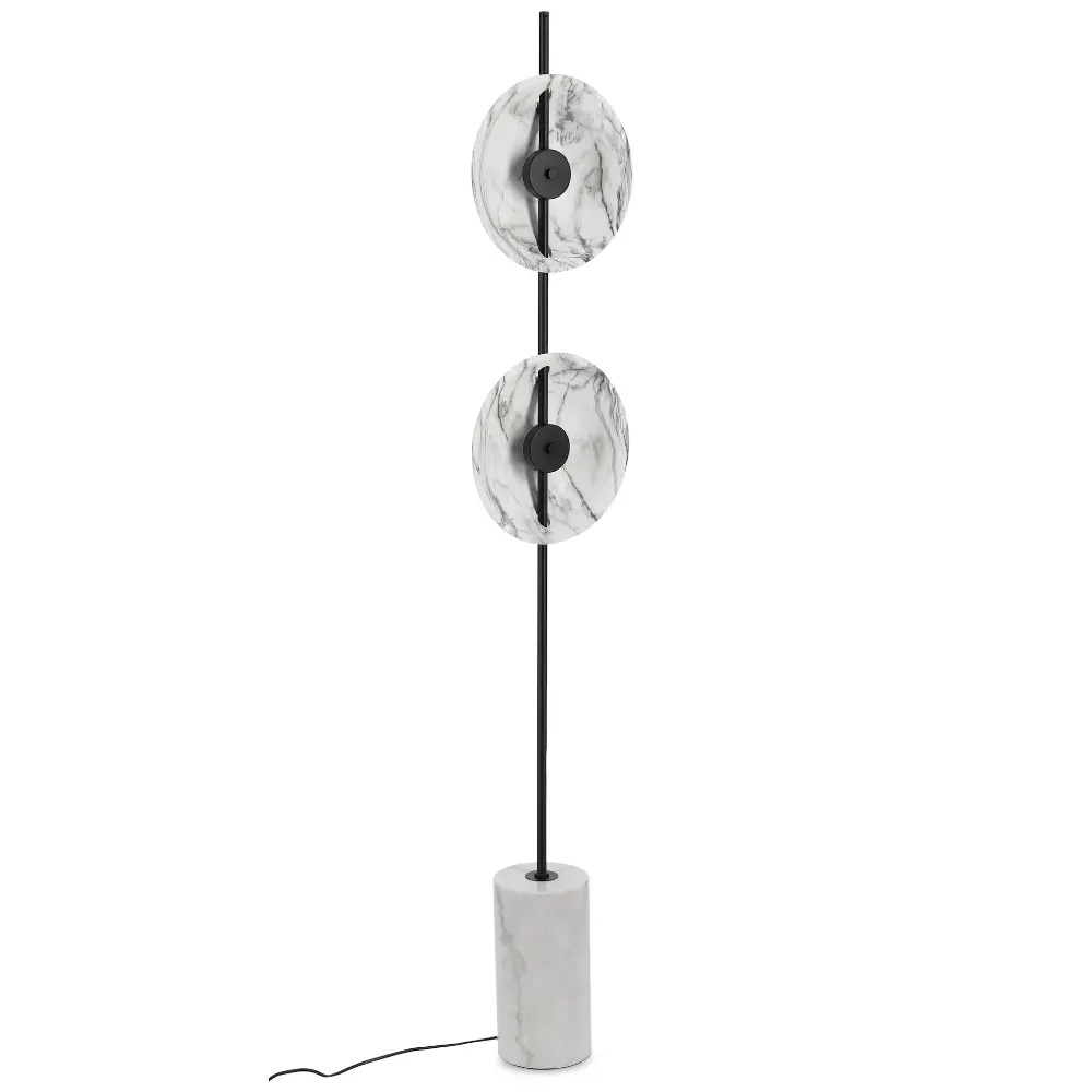 Bizzotto Černo-bílá stojací lampa Wellen 170 cm