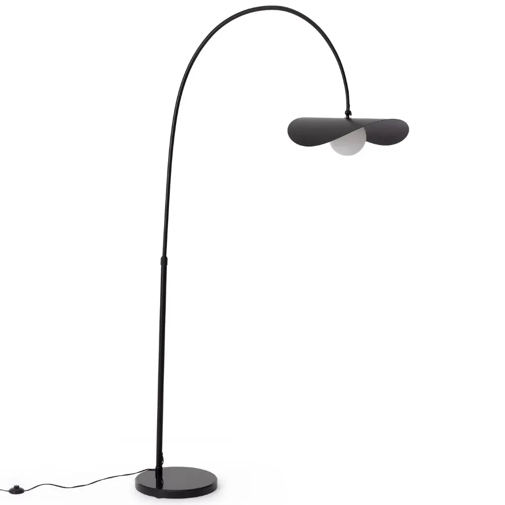 Bizzotto Černá stojací lampa Weert 226 cm